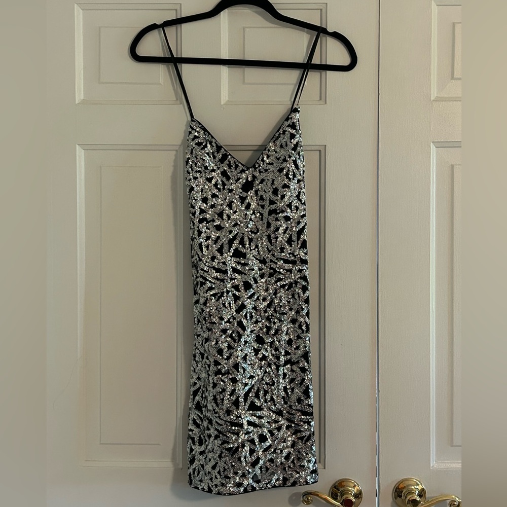 Black sequin mini dress worn once to homecoming!